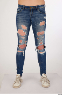 Olivia Sparkle blue jeans with holes casual dressed leg lower…